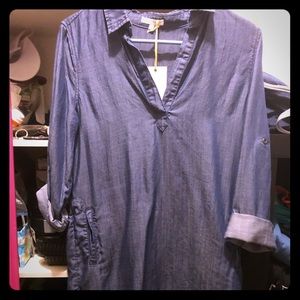 soft denim dress, nice cloth just doesnr fit me.